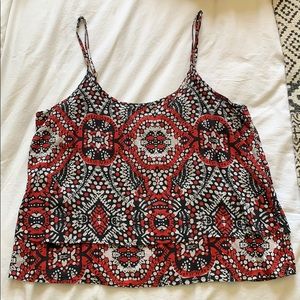 Volcom layered crop top batik patten